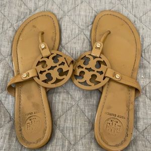 Tory Burch Miller sandal. Size 9. Patent tan